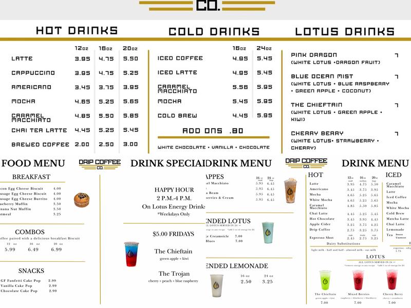 Drip Coffee Co. Menu