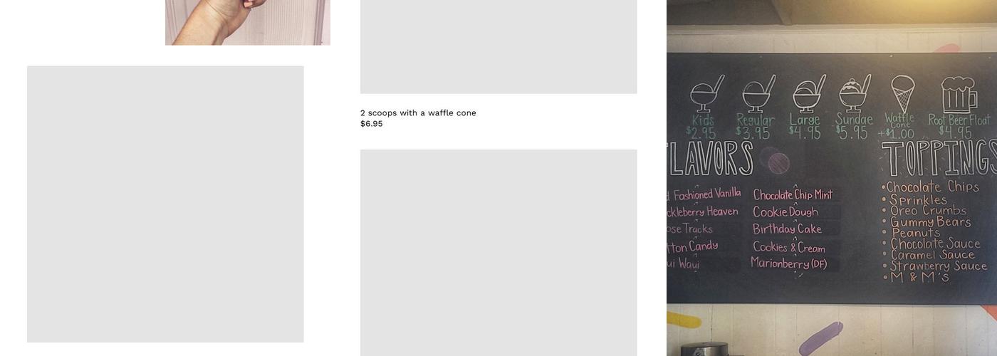 Scoop There It Is Menu