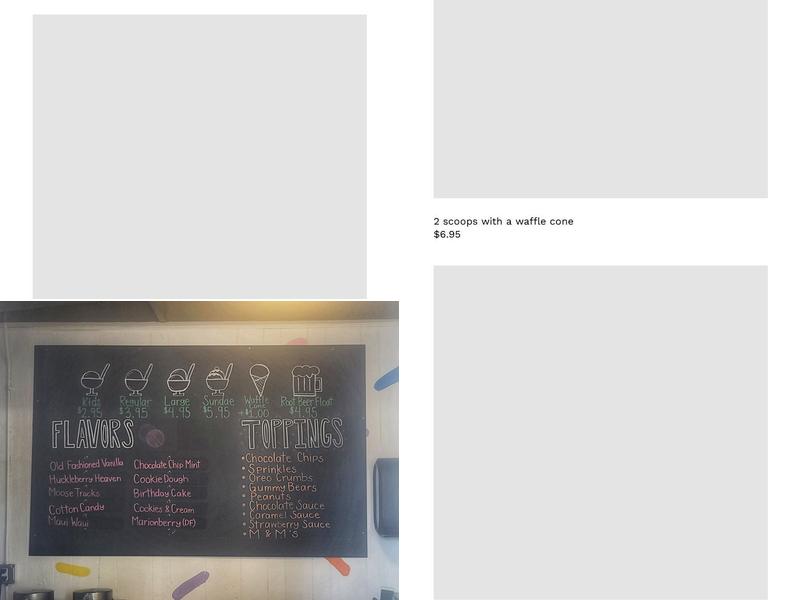 Scoop There It Is Menu