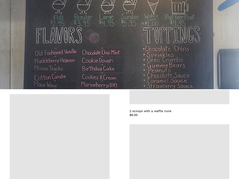 Scoop There It Is Menu