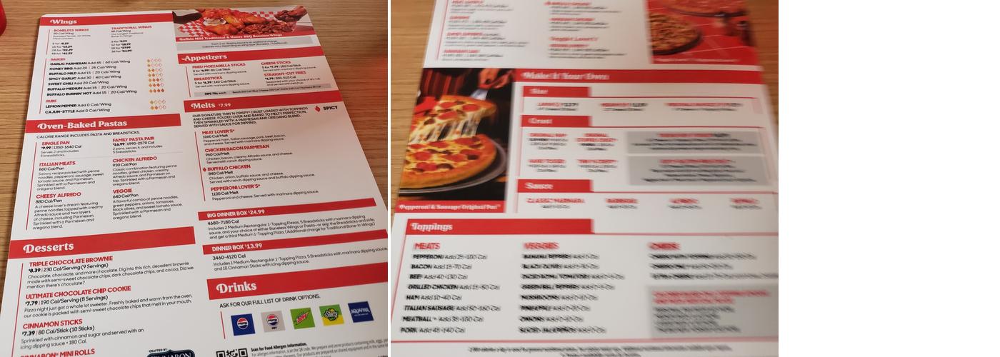 Pizza Hut Menu