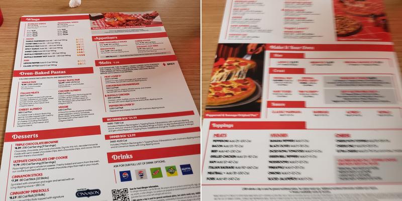 Pizza Hut Menu