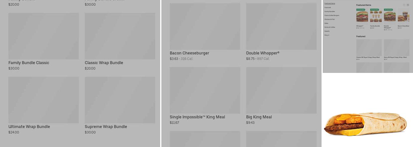 Burger King Menu