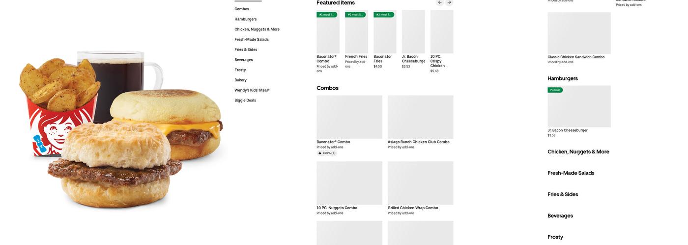 Wendy's Menu