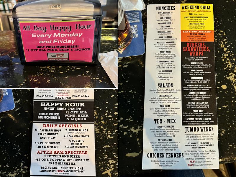 The End Zone Midtowne Menu