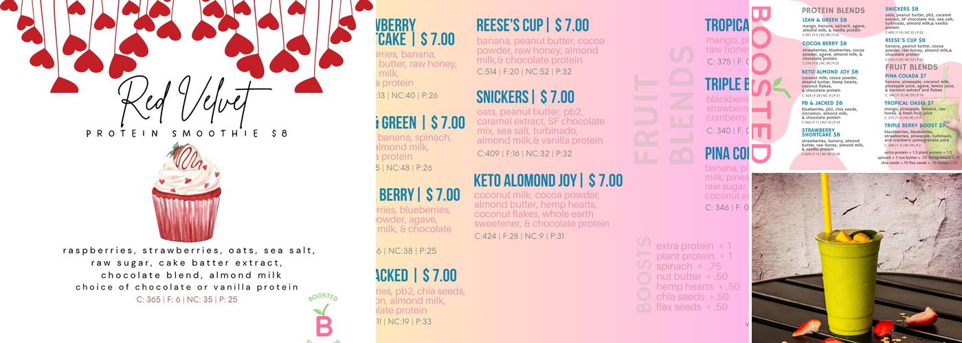 Boosted Smoothies Menu