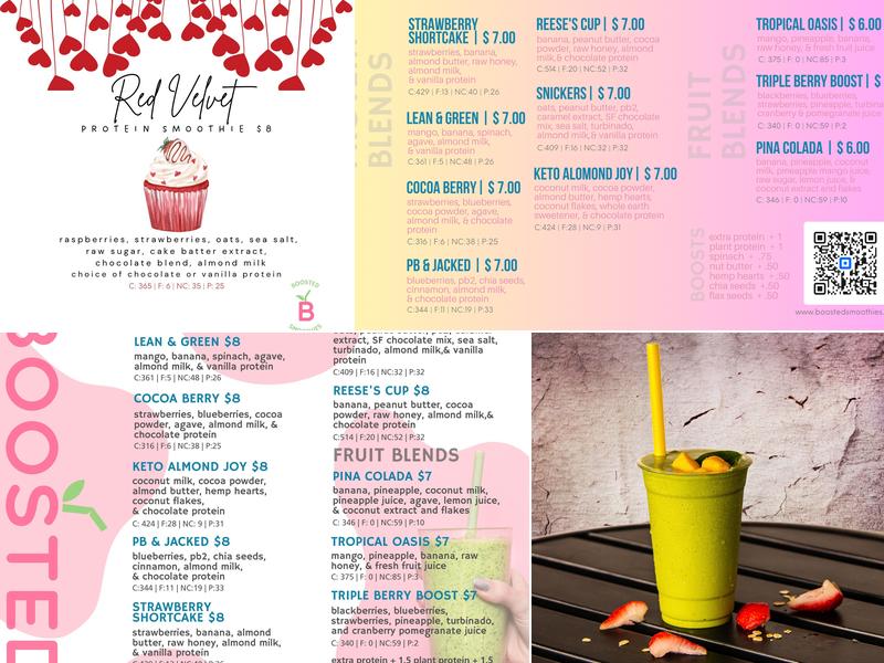 Boosted Smoothies Menu