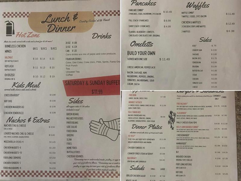 Firehouse Diner Menu