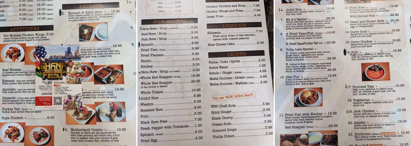 The Mukase Restaurant Menu