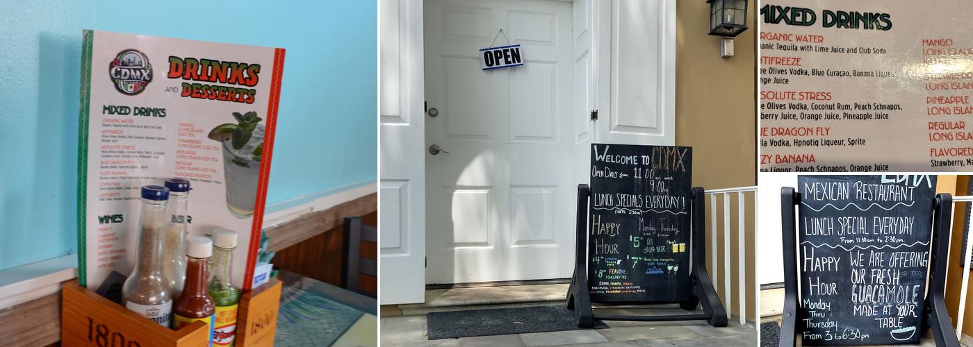 CDMX Mexican Bar & Grill Menu