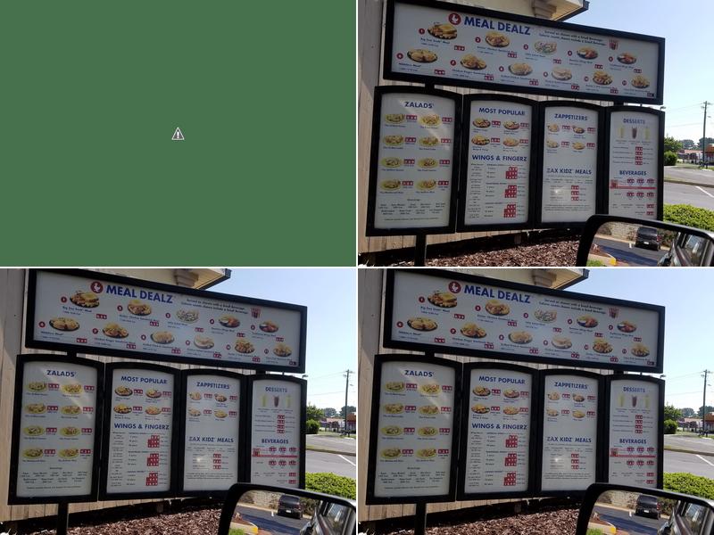 Zaxbys Chicken Fingers & Buffalo Wings Menu