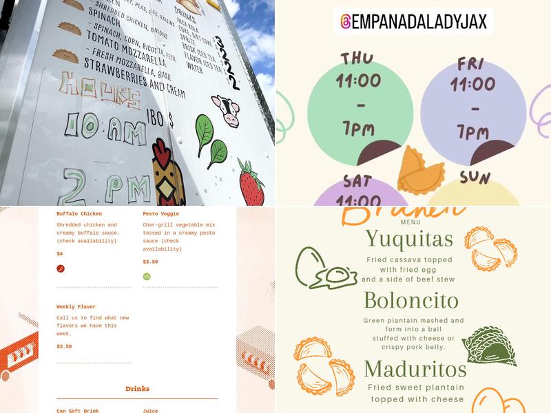 The Empanada Lady Jax Menu