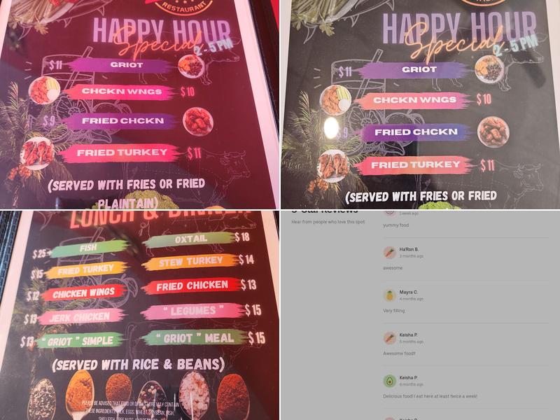 Ideal Caribbean restaurant Menu