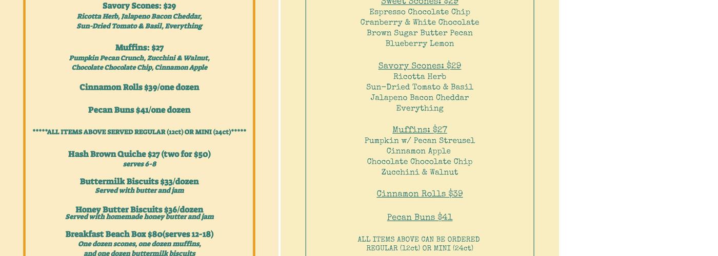 OBX Wake & Take Menu