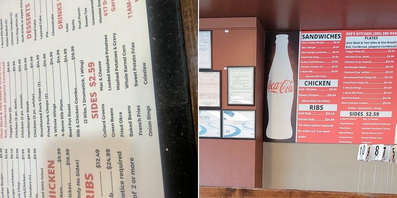 Dee’s Kitchen Menu