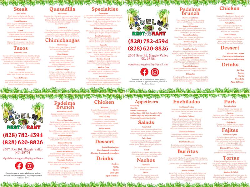 El Padelma Menu