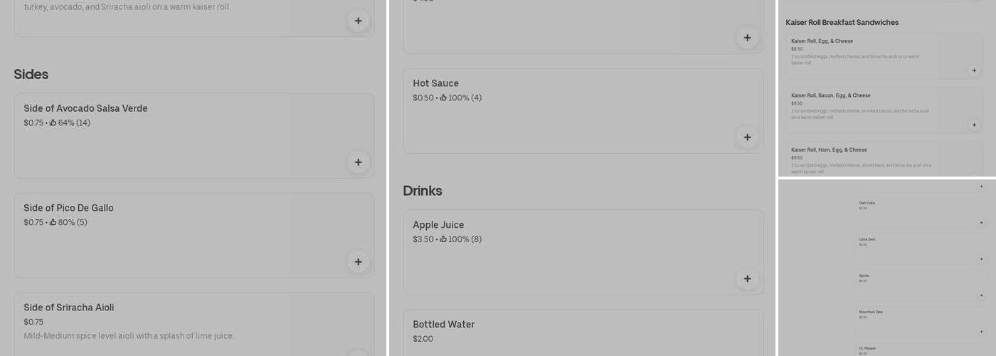 roll em up southern style Menu