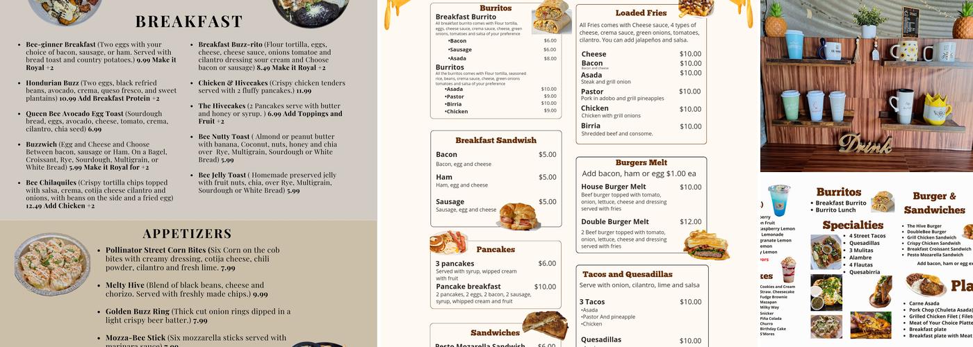 The Hive Cafe Menu