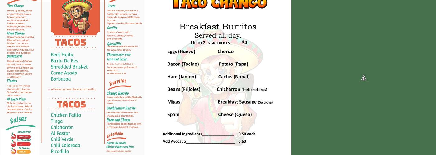Taco Chango Menu