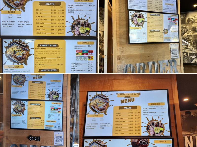 Cornerstone BBQ Redlands Menu