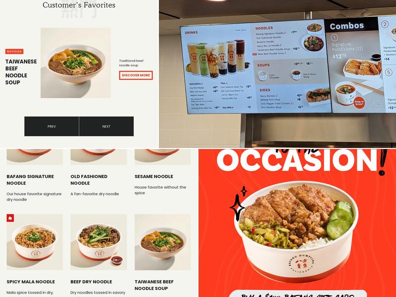 Bafang dumpling Menu