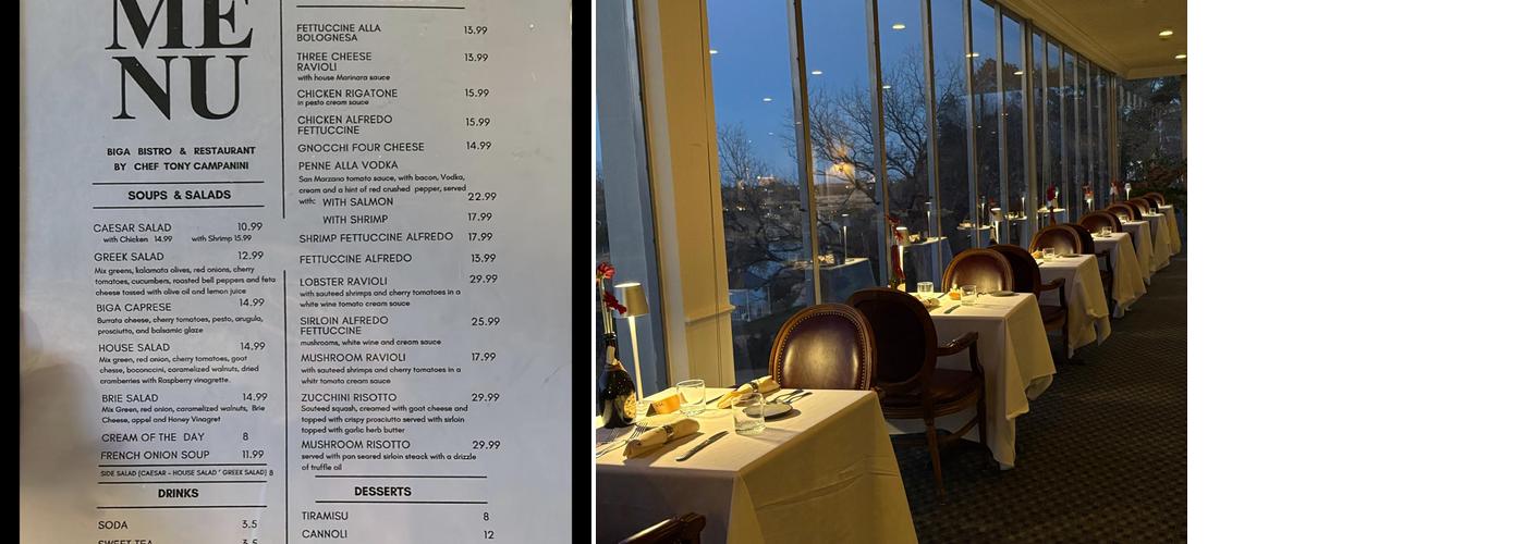 Biga Bistró & Restaurant Menu