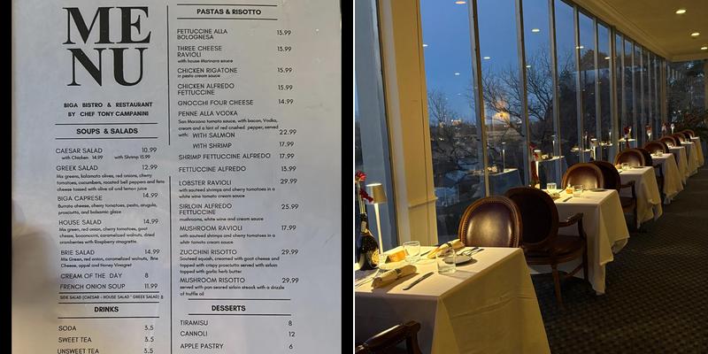 Biga Bistró & Restaurant Menu