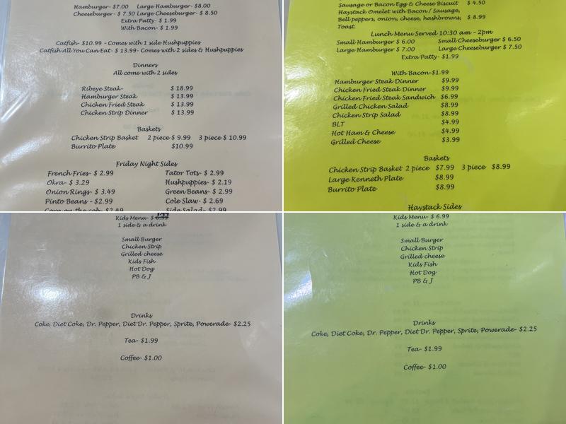 Tiger’s Den Menu