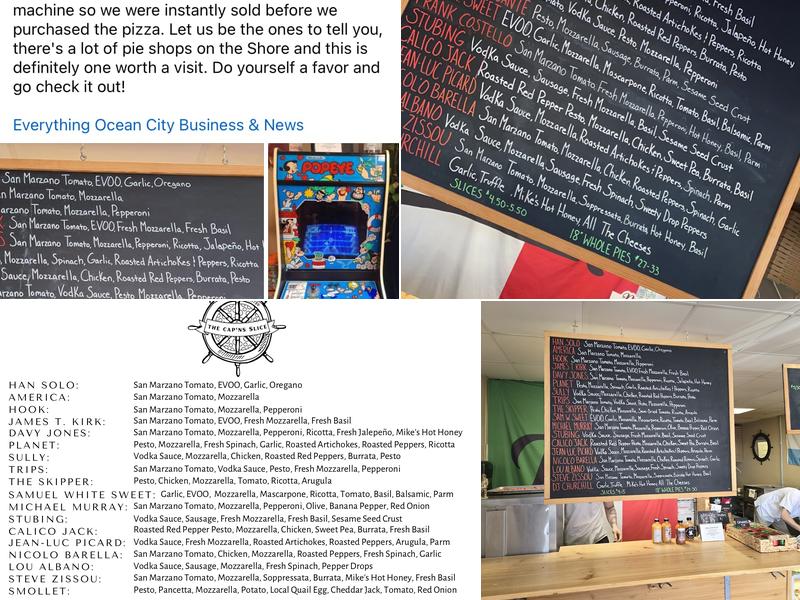 The Cap'ns Slice Menu