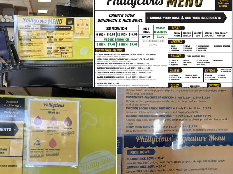 Phillycious Menu