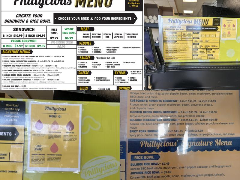 Phillycious Menu