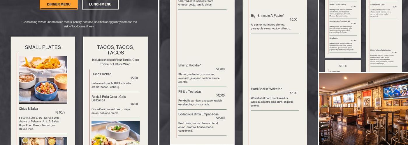 Rock Taco Menu