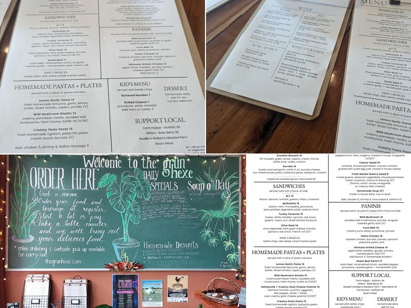 The Grün Hexe Kitchen + Catering Menu