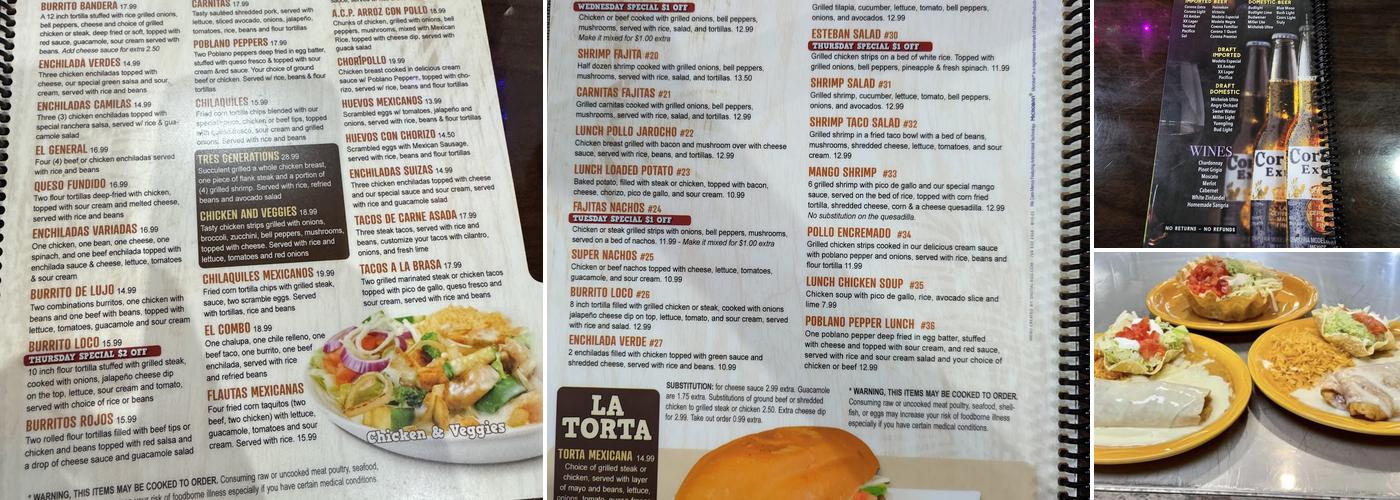 Adela's Mexican Kitchen Menu