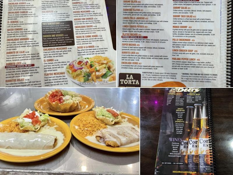 Adela's Mexican Kitchen Menu