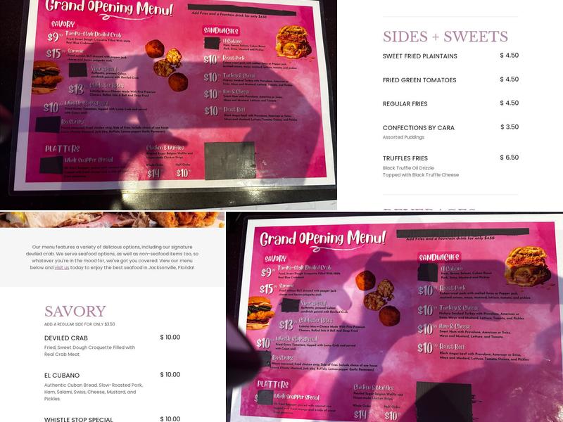 Two Sisters and A Deviled Crab Menu