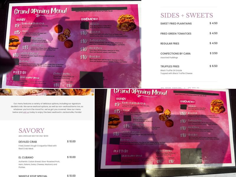 Two Sisters and A Deviled Crab Menu