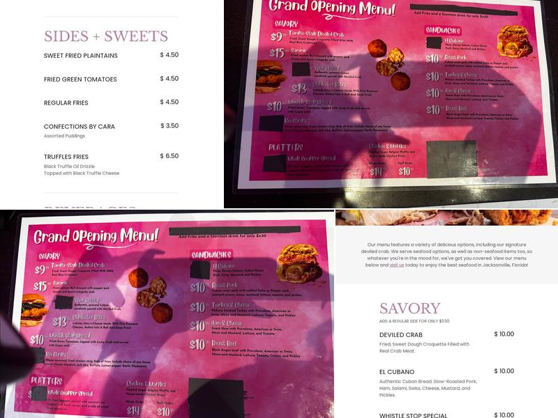 Two Sisters and A Deviled Crab Menu