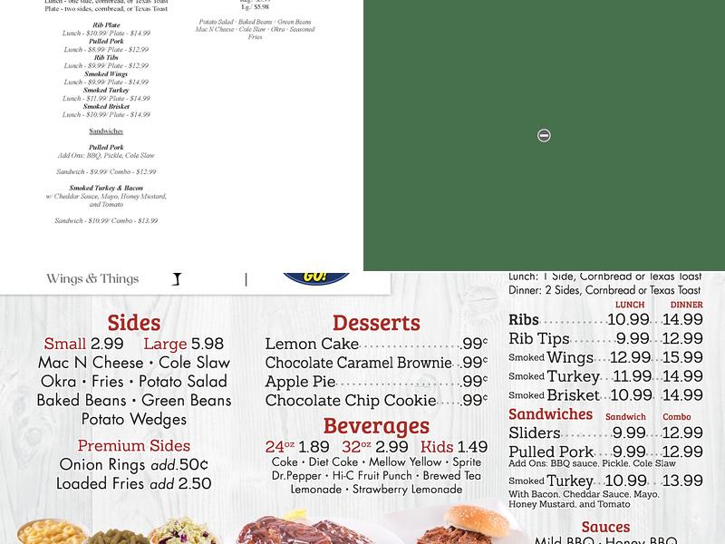 Cluckers Wings & Things Menu