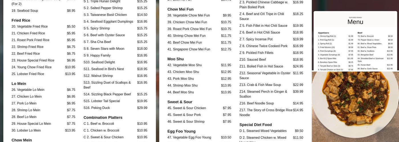 Jade Cafe Menu