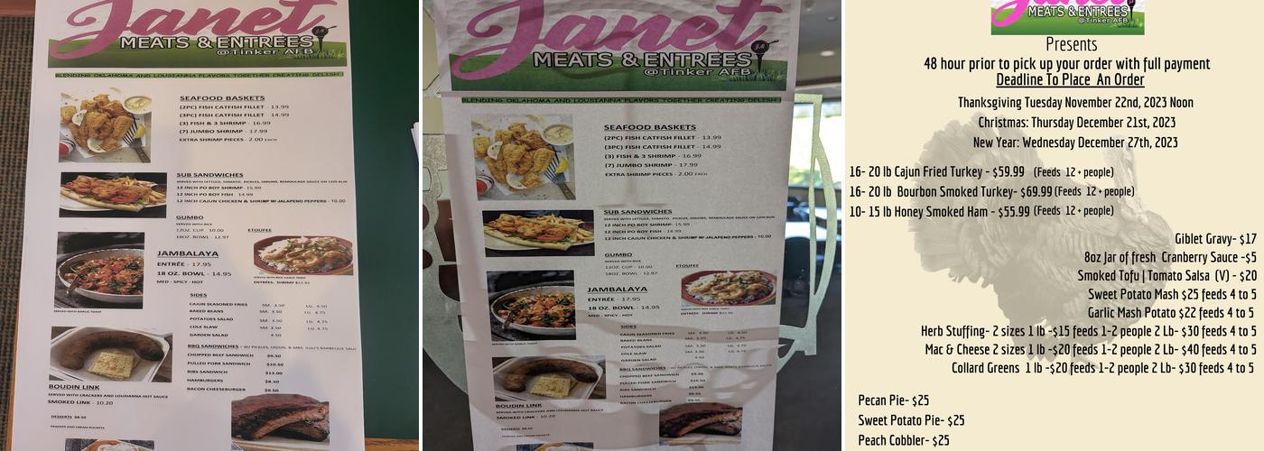Janet's Menu