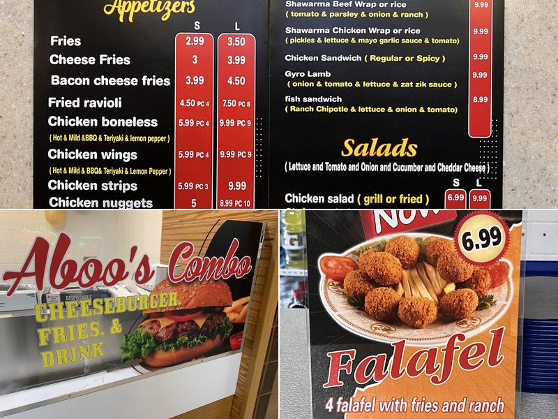 Aboo's Burger Menu