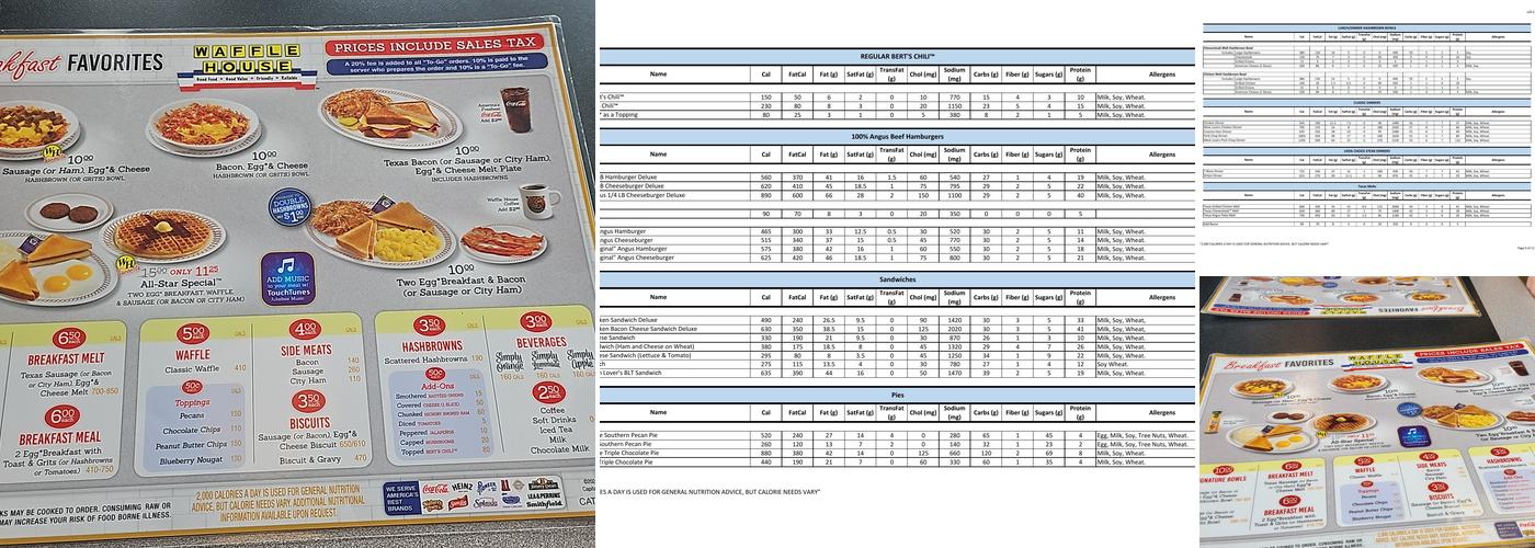 Waffle House Menu