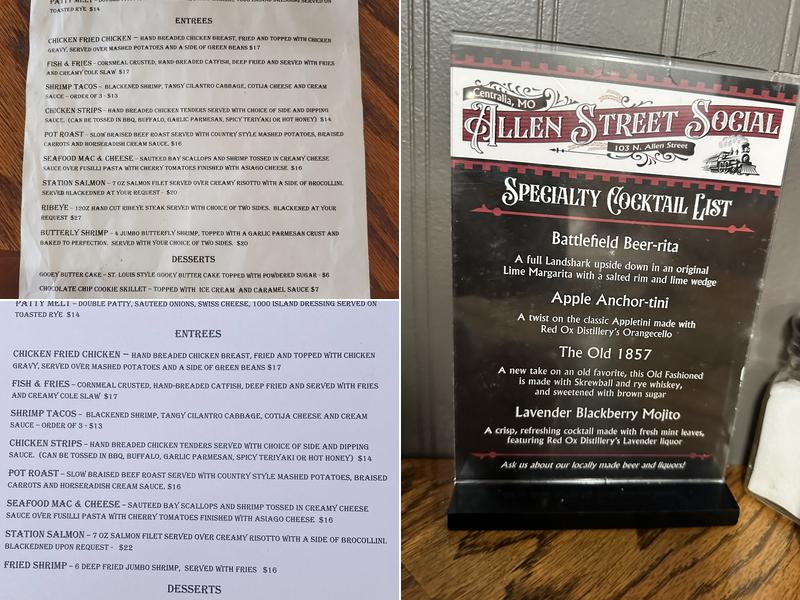Allen Street Social Menu