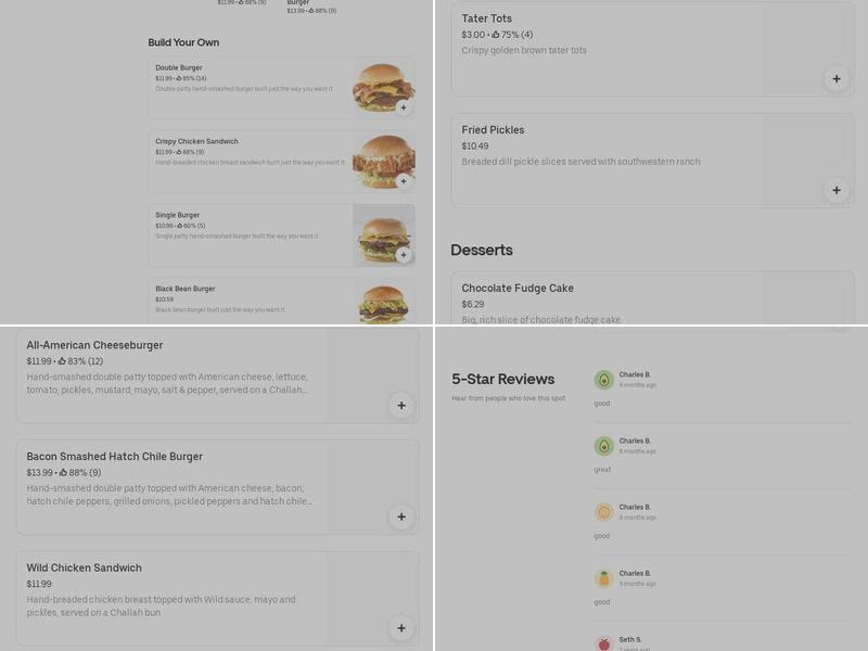 Wild Burger Menu