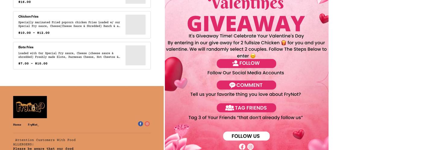 FryNot? Menu