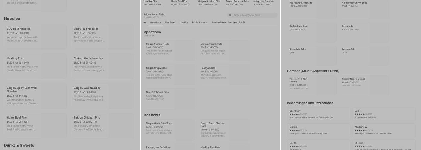 Saigon Vegan Bistro Menu