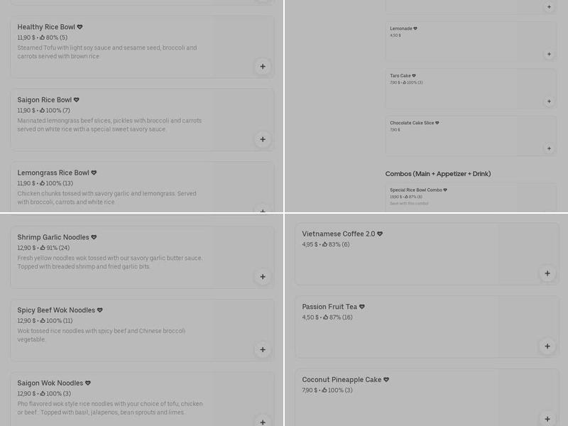 Saigon Vegan Bistro Menu