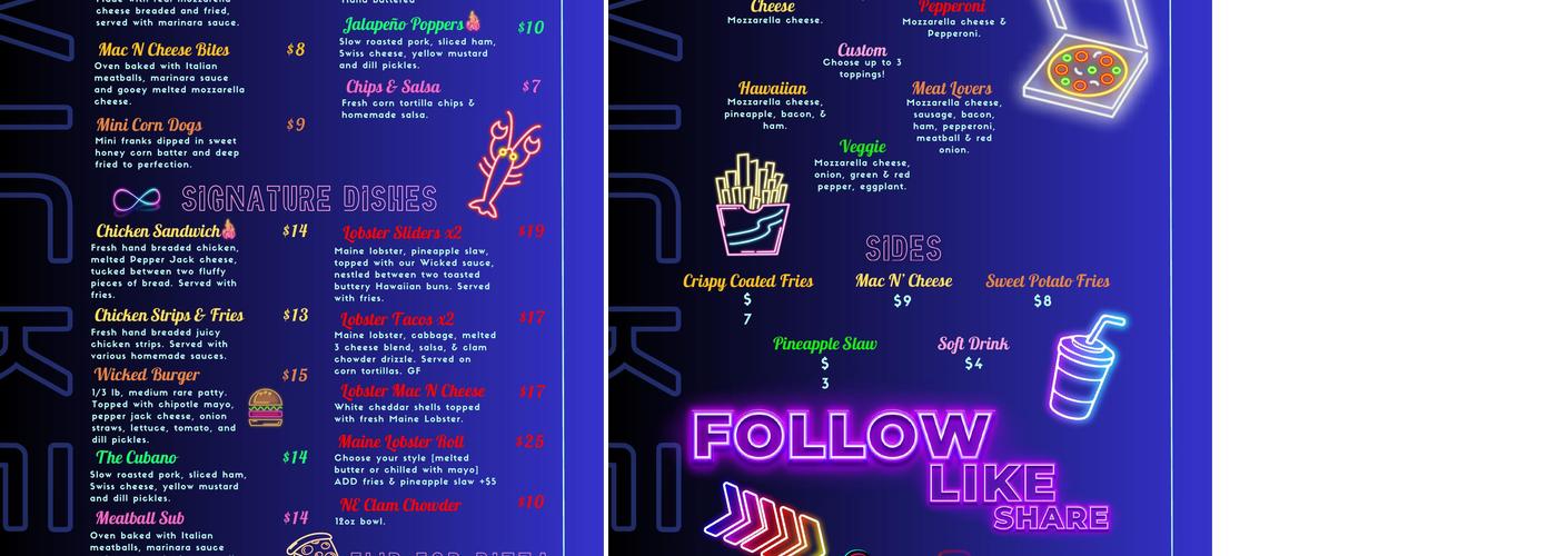 Wicked West Menu