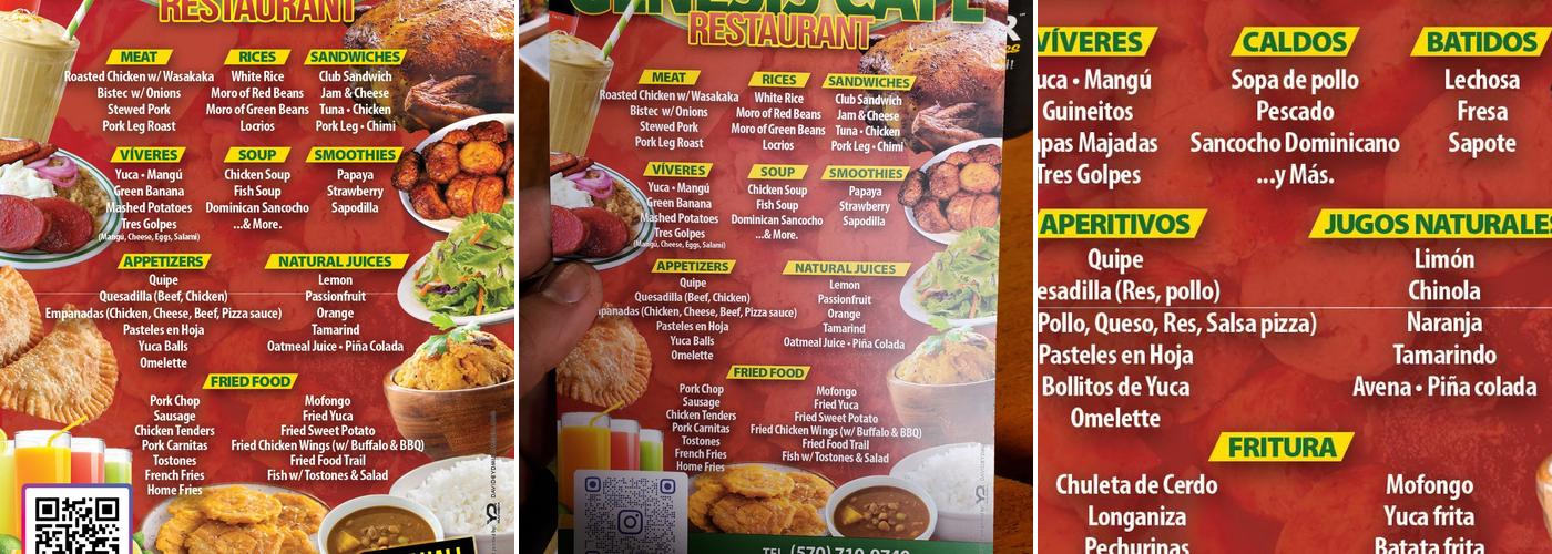 Genesis Café Restaurant 23 Menu